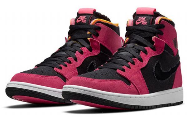 Nike Air Jordan 1 High Tops Zoom Komfort Retro Basketball Shoes Herre Svarte Burgunder