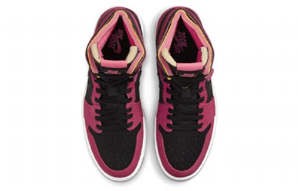 Nike Air Jordan 1 High Tops Zoom Komfort Retro Basketball Shoes Herre Svarte Burgunder