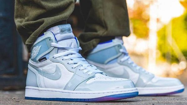Nike Air Jordan 1 High Tops Zoom Racer Sko Dame Blå
