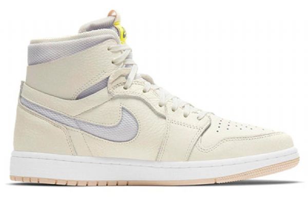 Nike Air Jordan 1 High Tops Zoom Retro Basketball Shoes Dame Hvite