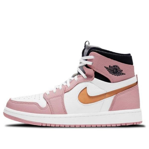 Nike Air Jordan 1 High Tops Zoom Retro Basketball Shoes Dame Rosa