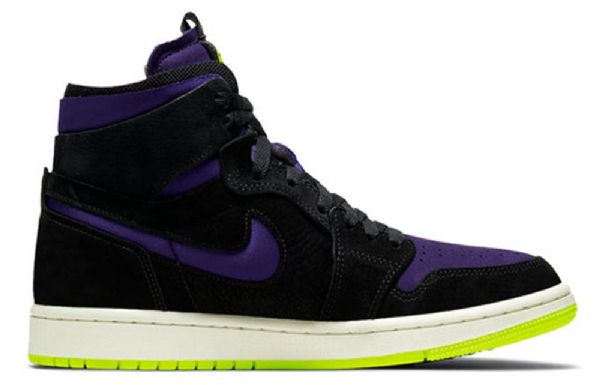 Nike Air Jordan 1 High Tops Zoom Retro Basketball Shoes Dame Svarte Lilla