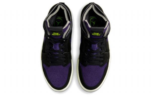 Nike Air Jordan 1 High Tops Zoom Retro Basketball Shoes Dame Svarte Lilla
