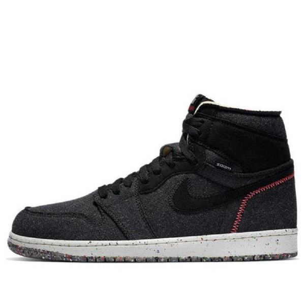 Nike Air Jordan 1 High Tops Zoom Retro Basketball Shoes Herre Svarte