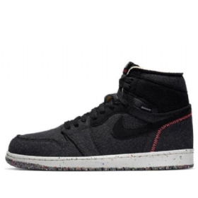 Nike Air Jordan 1 High Tops Zoom Retro Basketball Shoes Herre Svarte