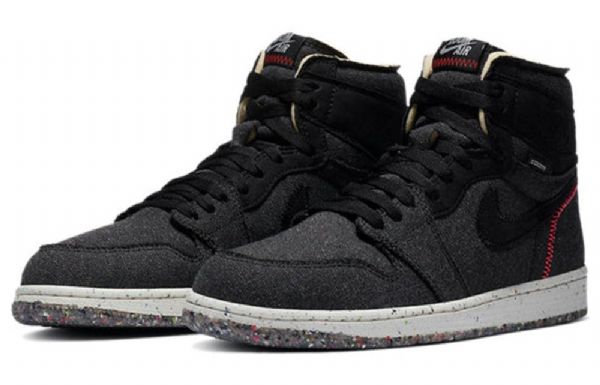 Nike Air Jordan 1 High Tops Zoom Retro Basketball Shoes Herre Svarte