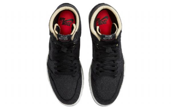 Nike Air Jordan 1 High Tops Zoom Retro Basketball Shoes Herre Svarte