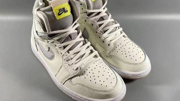 Nike Air Jordan 1 High Tops Zoom Sko Herre Grå Gul