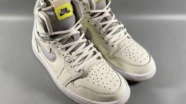 Nike Air Jordan 1 High Tops Zoom Sko Herre Grå Gul