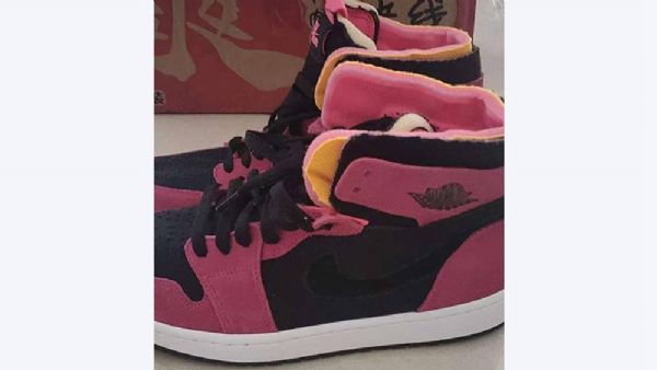 Nike Air Jordan 1 High Tops Zoom Sko Herre Rosa Svarte