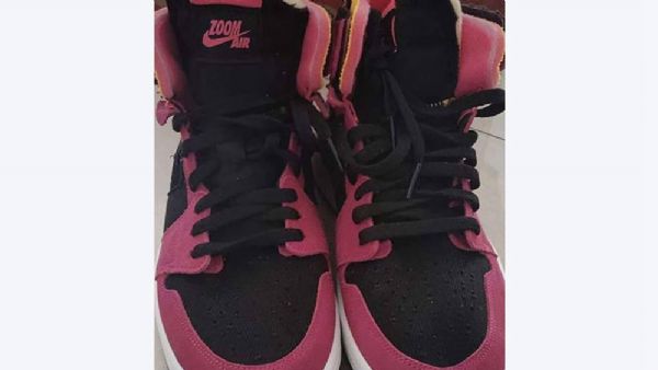 Nike Air Jordan 1 High Tops Zoom Sko Herre Rosa Svarte
