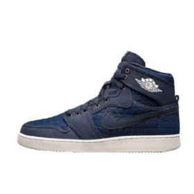 Nike Air Jordan 1 Ko High Tops Og Obsidian Sko Herre Marineblå