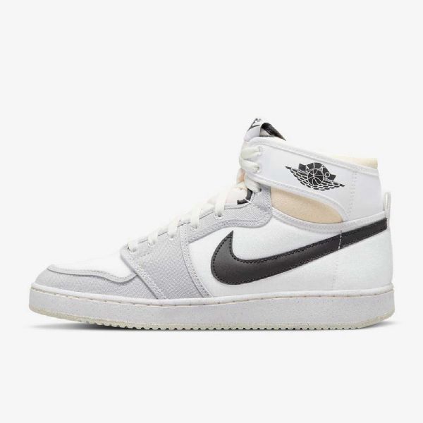 Nike Air Jordan 1 Ko Sko Herre Hvite Grå Svarte