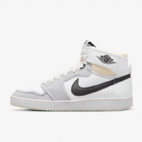 Nike Air Jordan 1 Ko Sko Herre Hvite Grå Svarte