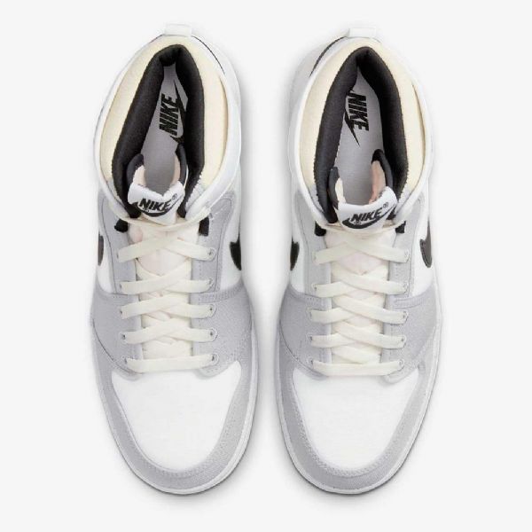 Nike Air Jordan 1 Ko Sko Herre Hvite Grå Svarte