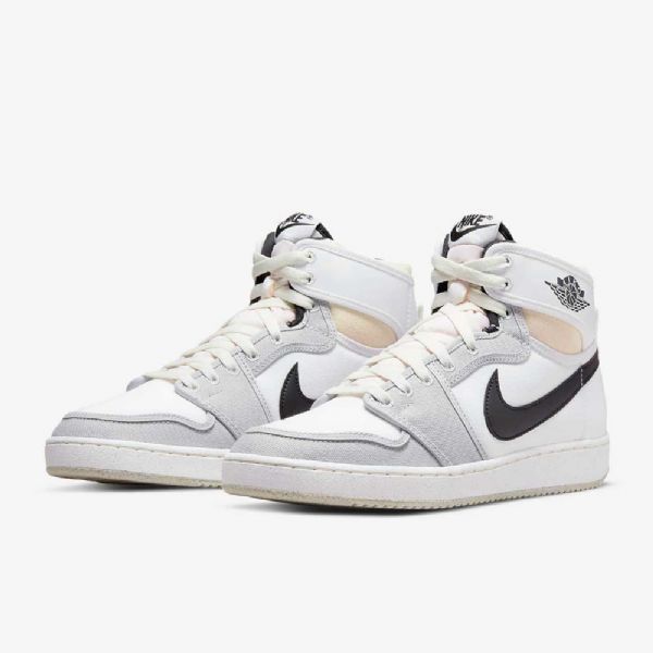 Nike Air Jordan 1 Ko Sko Herre Hvite Grå Svarte