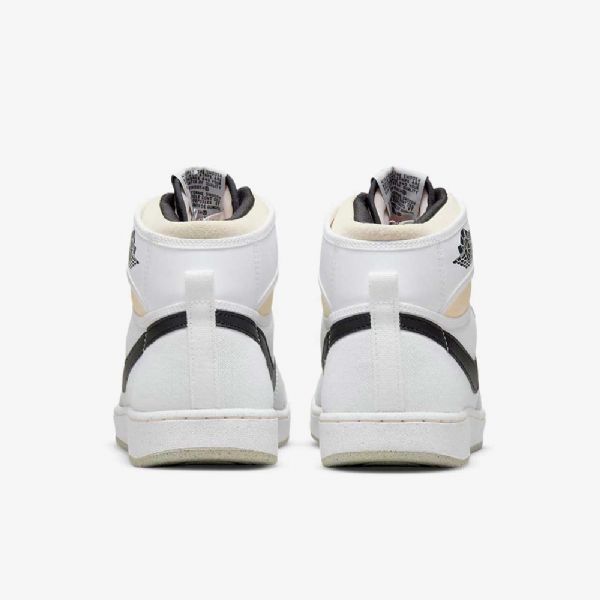 Nike Air Jordan 1 Ko Sko Herre Hvite Grå Svarte