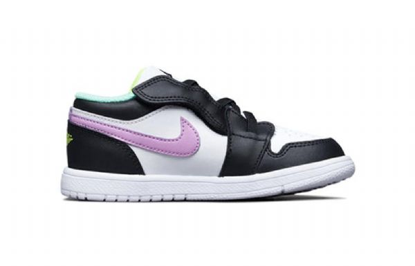 Nike Air Jordan 1 Low Tops Alt Sko Barn Hvite Svarte Lilla