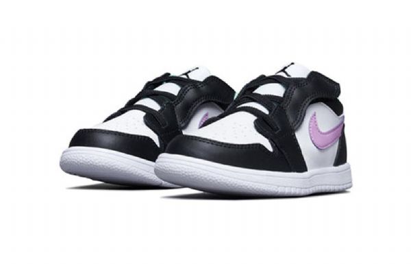Nike Air Jordan 1 Low Tops Alt Sko Barn Hvite Svarte Lilla