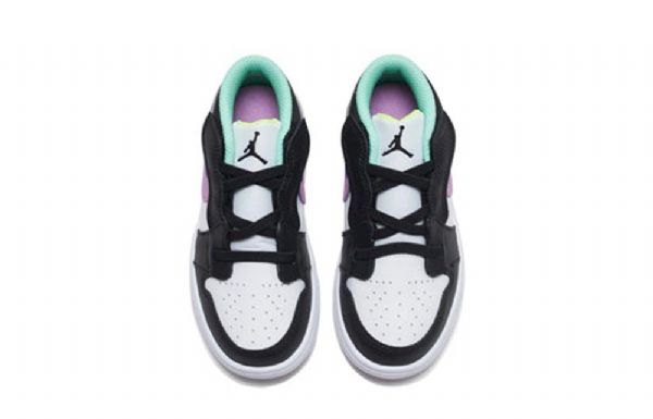 Nike Air Jordan 1 Low Tops Alt Sko Barn Hvite Svarte Lilla
