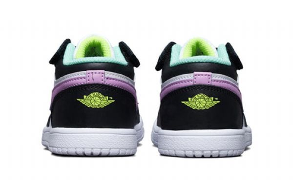 Nike Air Jordan 1 Low Tops Alt Sko Barn Hvite Svarte Lilla
