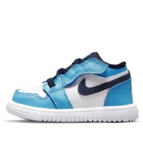 Nike Air Jordan 1 Low Tops Alt Td Sko Barn Blå Hvite