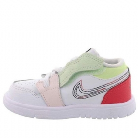 Nike Air Jordan 1 Low Tops Alt Td Sko Barn Hvite