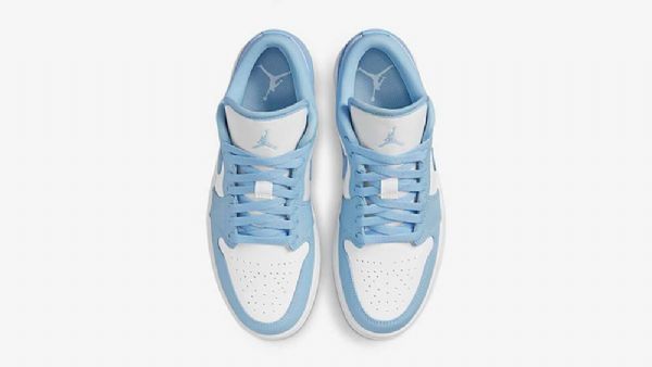 Nike Air Jordan 1 Low Tops Aluminum Sko Dame Blå Hvite