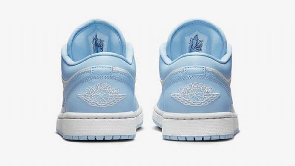 Nike Air Jordan 1 Low Tops Aluminum Sko Dame Blå Hvite