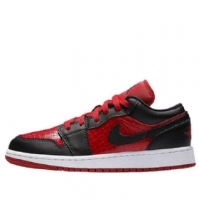 Nike Air Jordan 1 Low Tops Bg Retro Basketball Shoes Herre Rød Svarte