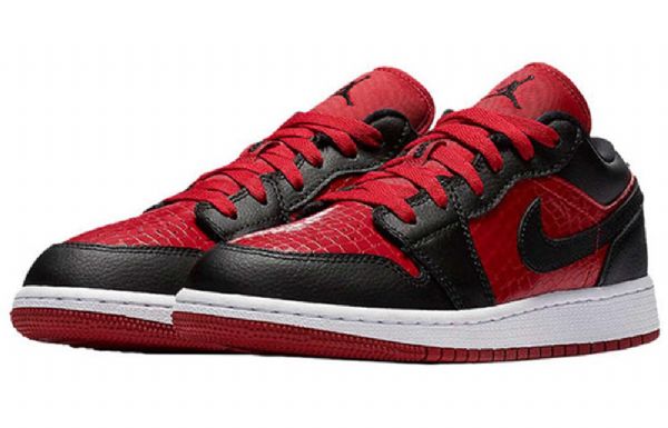 Nike Air Jordan 1 Low Tops Bg Retro Basketball Shoes Herre Rød Svarte