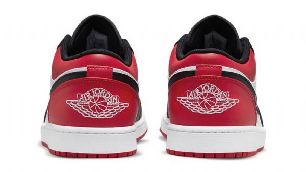 Nike Air Jordan 1 Low Tops Bred Tå Sko Herre Svarte Rød Hvite