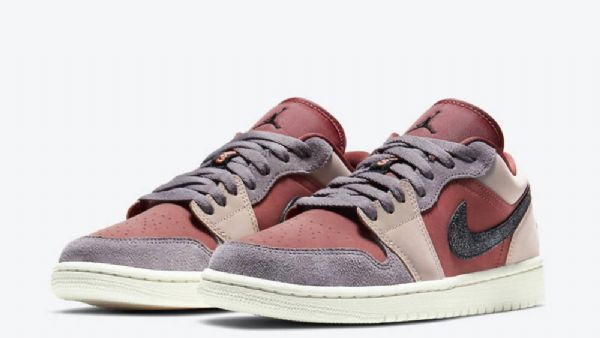 Nike Air Jordan 1 Low Tops Canyon Rust Sko Herre Burgunder Rosa