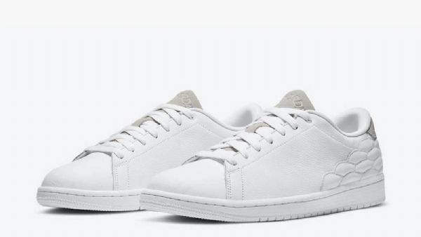 Nike Air Jordan 1 Low Tops Centre Court Sko Herre Hvite