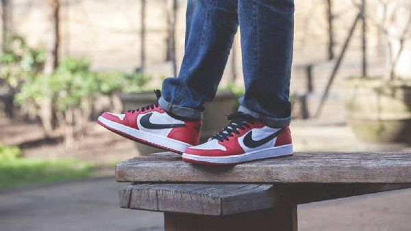 Nike Air Jordan 1 Low Tops Chicago Sko Herre Rød Hvite Svarte