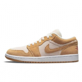 Nike Air Jordan 1 Low Tops Corduroy Semsket Skinn Sko Dame Brune
