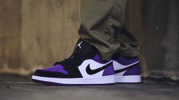 Nike Air Jordan 1 Low Tops Court Sko Herre Lilla