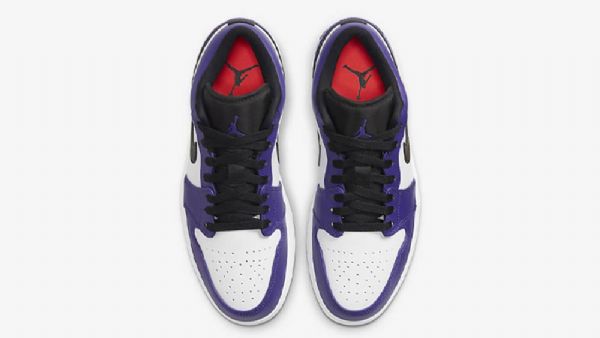 Nike Air Jordan 1 Low Tops Court Sko Herre Lilla Hvite