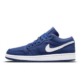 Nike Air Jordan 1 Low Tops Deep Royal Sko Dame Marineblå