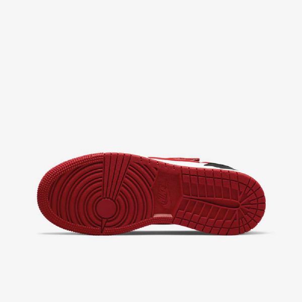 Nike Air Jordan 1 Low Tops Flyease Sko Barn Hvite Svarte Rød