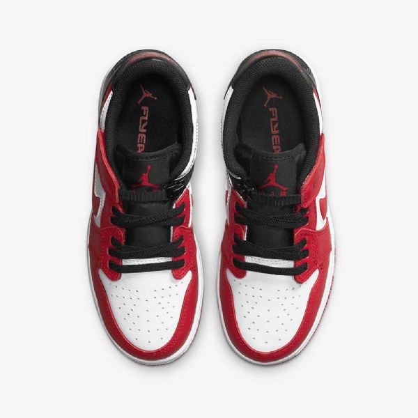 Nike Air Jordan 1 Low Tops Flyease Sko Barn Hvite Svarte Rød