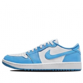 Nike Air Jordan 1 Low Tops Golf Atletiske Sko Herre Blå Hvite
