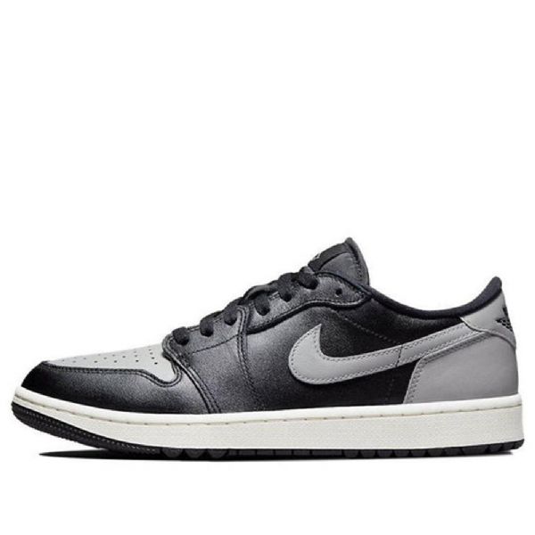 Nike Air Jordan 1 Low Tops Golf Atletiske Sko Herre Svarte Grå