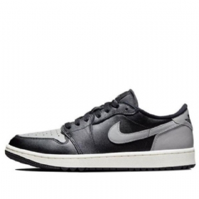 Nike Air Jordan 1 Low Tops Golf Atletiske Sko Herre Svarte Grå