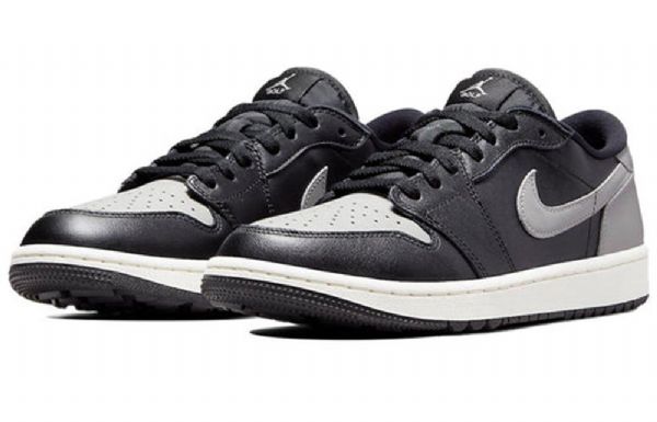 Nike Air Jordan 1 Low Tops Golf Atletiske Sko Herre Svarte Grå