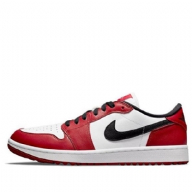 Nike Air Jordan 1 Low Tops Golf Chicago Atletiske Sko Herre Hvite Rød