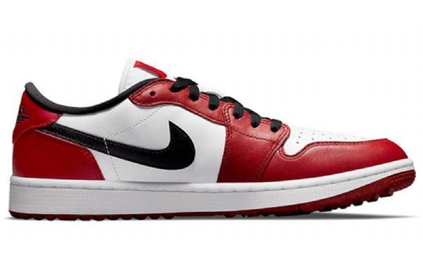 Nike Air Jordan 1 Low Tops Golf Chicago Atletiske Sko Herre Hvite Rød