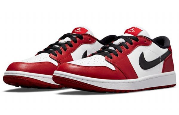 Nike Air Jordan 1 Low Tops Golf Chicago Atletiske Sko Herre Hvite Rød