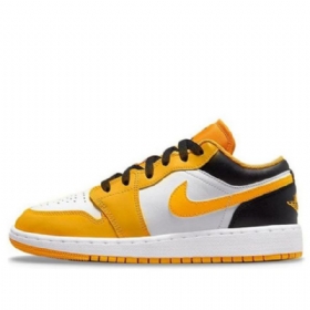 Nike Air Jordan 1 Low Tops Gs Basketsko Herre Gull Hvite