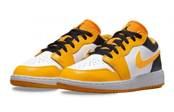 Nike Air Jordan 1 Low Tops Gs Basketsko Herre Gull Hvite